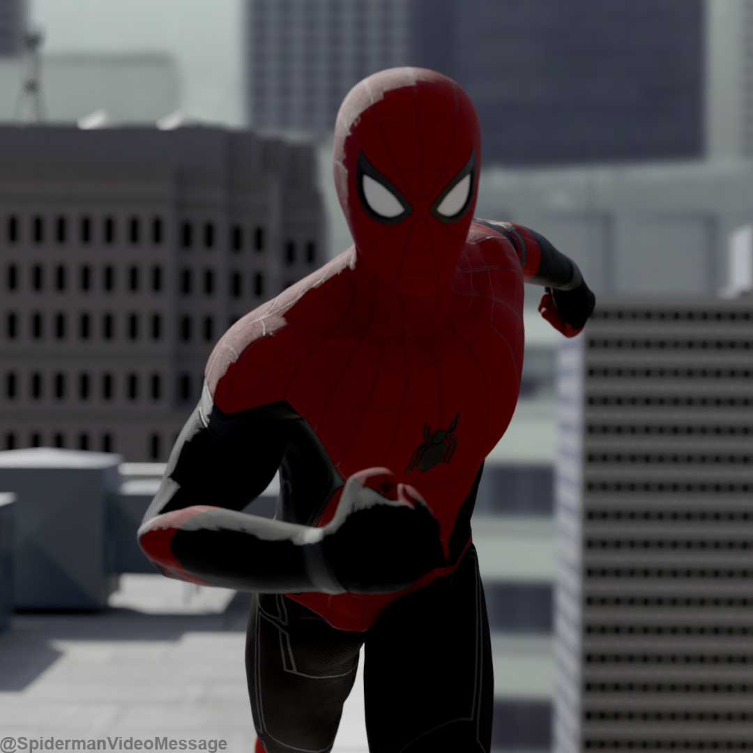 Spiderman Video Message. Running across the city rooftops.